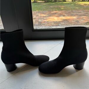 Vince Black Textured Ankle Booties